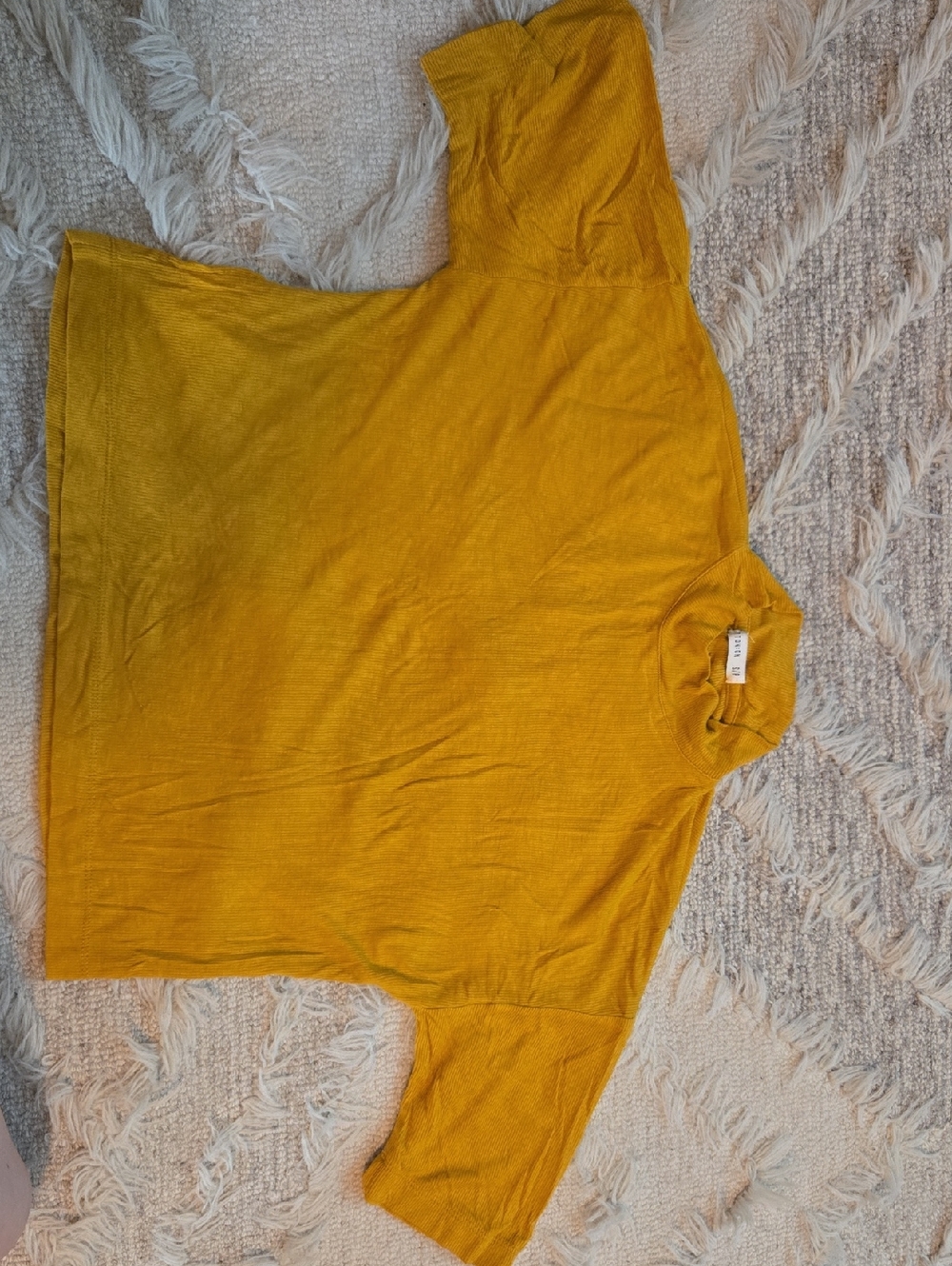 Cotton On Mustard Cropped Crewneck Tee